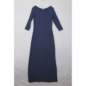 Tommy Bahama Maxi Dress XS Blue‎ Jersey Knit Comfort Travel Cozy Slit Capsule